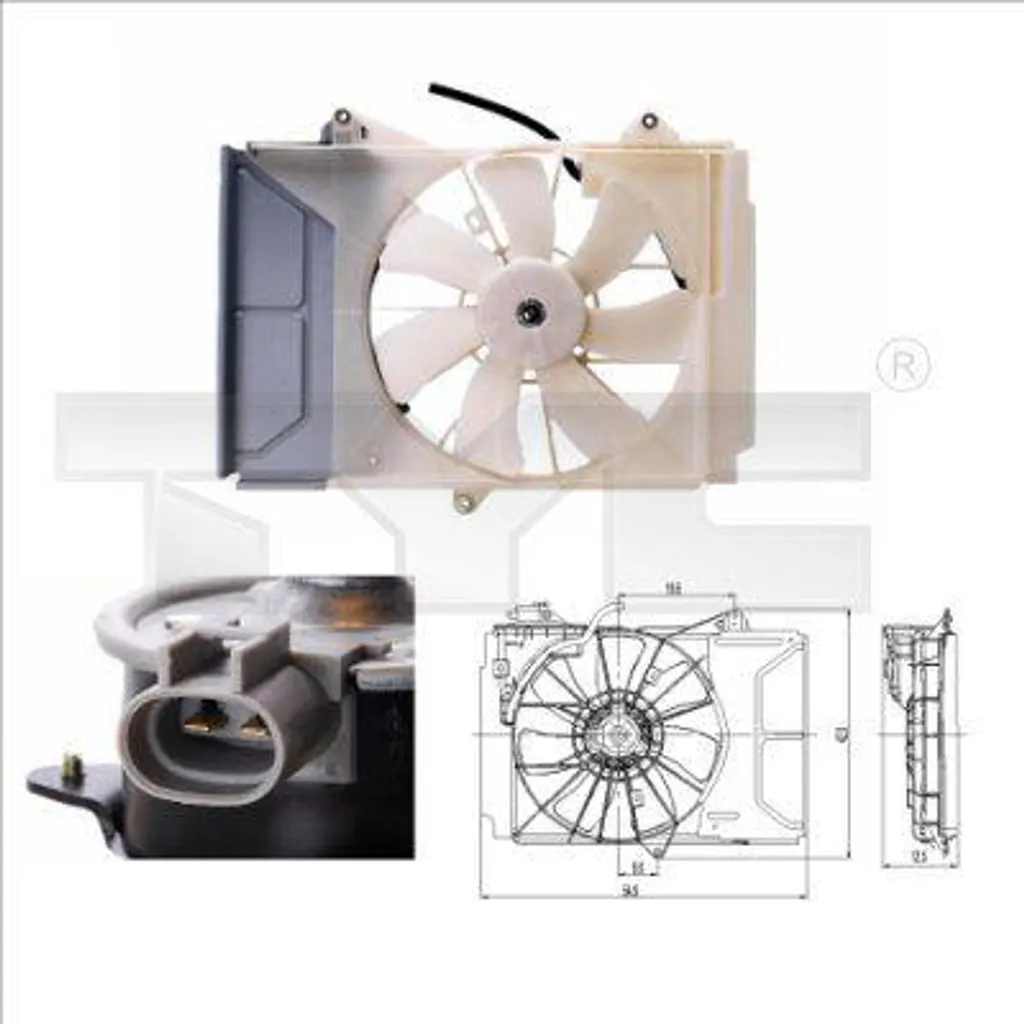 Ventilateur de radiateur robuste OE 067110J010 TYC 836-0015 Haute Qualité