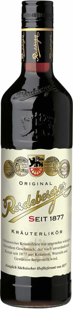 A bottle of Radeberger Kräuterlikör.