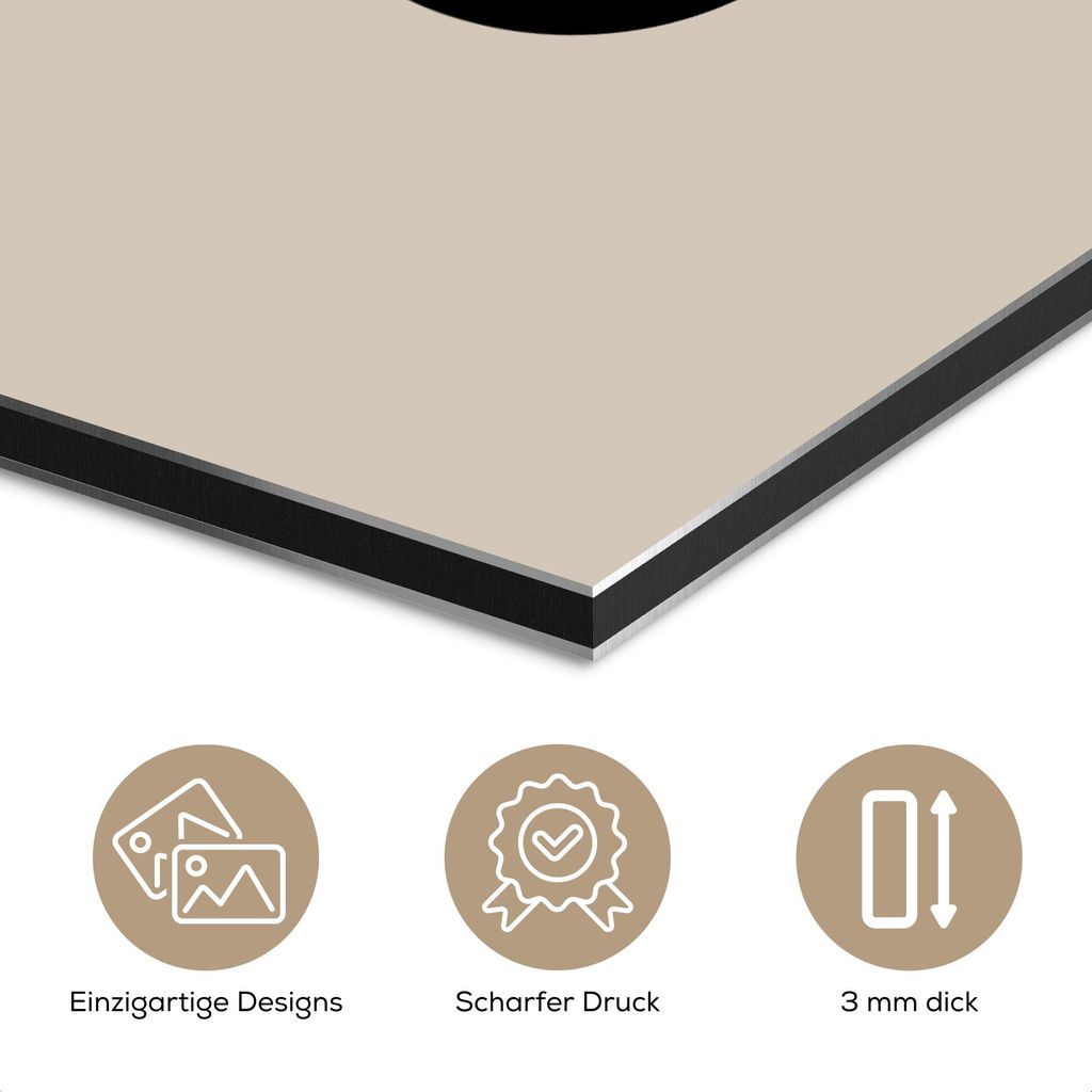 MuchoWow Wanddekoration Metall Metallbild Wandkunst 120x80 cm Beige - Winter - Zitat - Gemütlich MuchoWow Aluminium Gemälde - Alu Bild