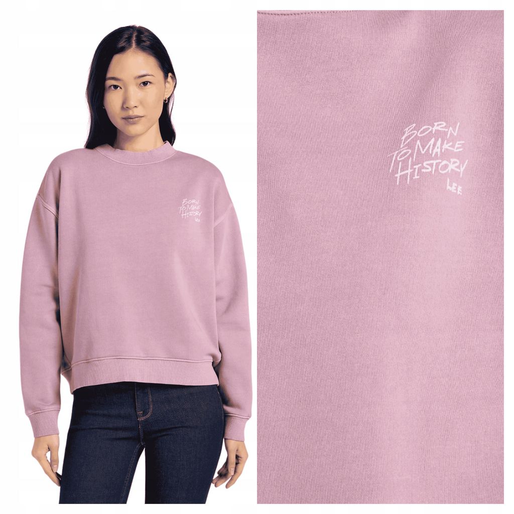Lee | Graphic Crew SWS Damen-Sweatshirt aus Baumwolle, Rosa, Größe L