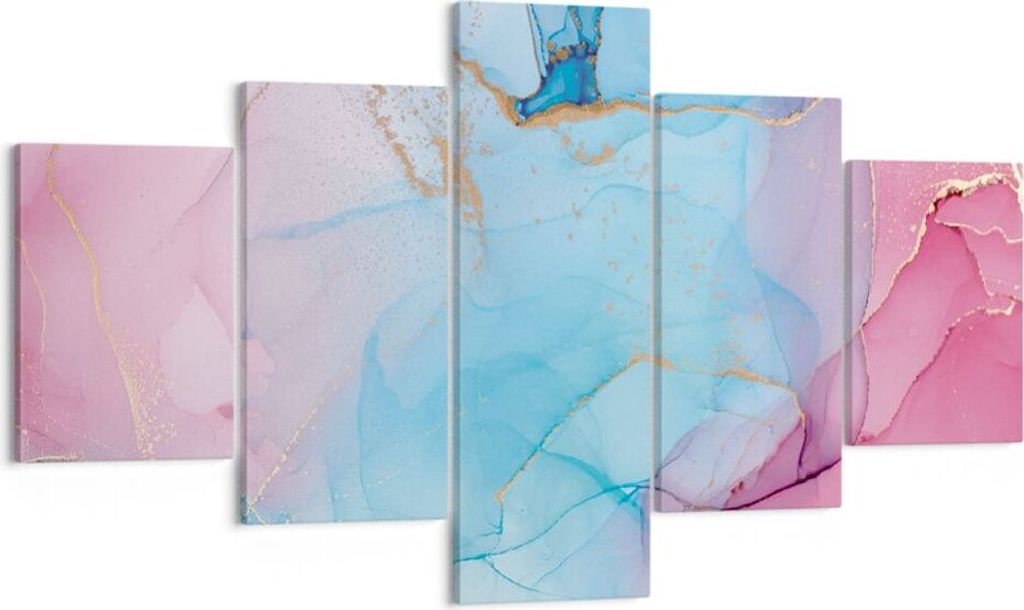 Bild auf Leinwand - Leinwandbild - 5 Teile - Marmor Rosa Produktbild 