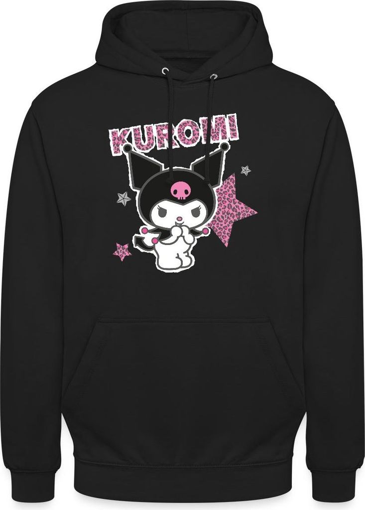 Spreadshirt Kuromi Mit Schriftzug Leo Stil Uni Hoodie, 4XL, Schwarz