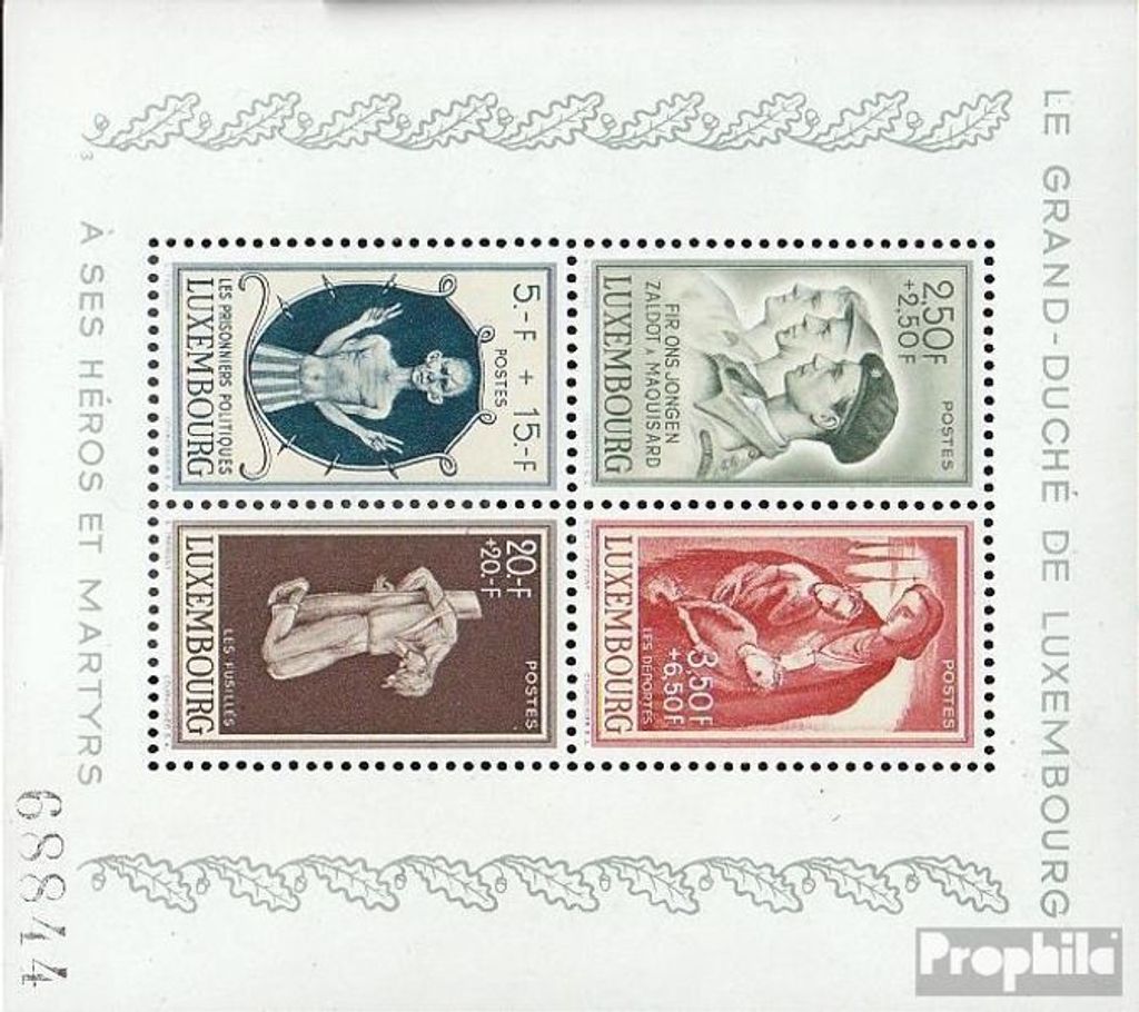 Briefmarken Luxemburg 1946 Mi Block5 (kompl.Ausg.) postfrisch Kriegsgeschädigte
