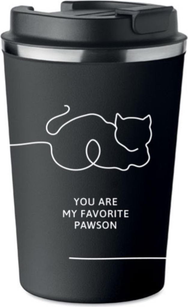 Premium Thermobecher mit Aufdruck MY FAVORITE Katze 350ml 0,35l KT_017