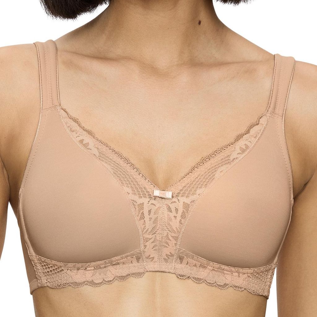 Triumph Modern Lace+Baumwolle, Beige, Wirefree, Einfarbig, Neutral Beige, Weiblich, Maximum