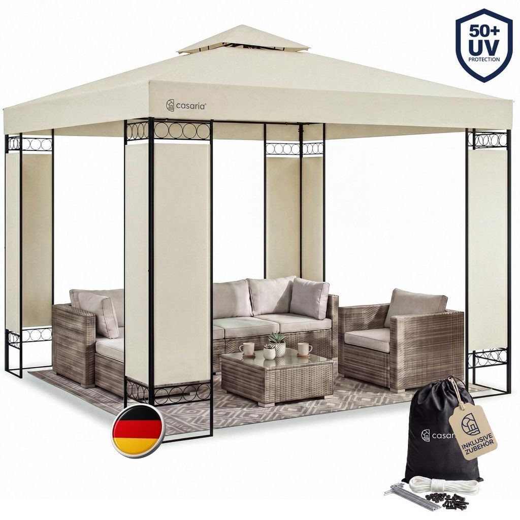 CASARIA® Pavillon Lorca 3x3m Metall Wasserabweisend Produktbild 