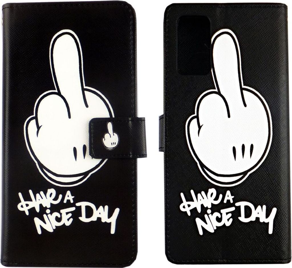 Samsung Galaxy Note 20 Tasche Handy Hülle Schutz-Cover Flip-Case mit Kartenfach Have a nice day