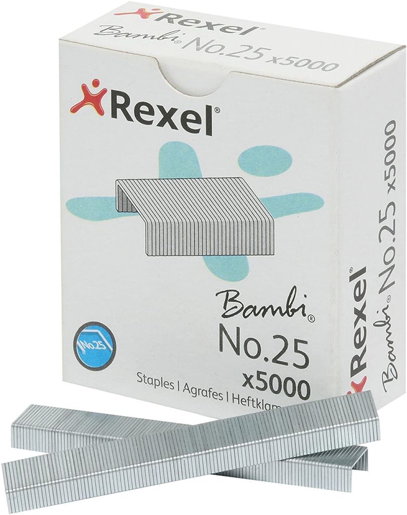 Agrafes Rexel n° 25 zinguées 5.000 pièces Image du produit 