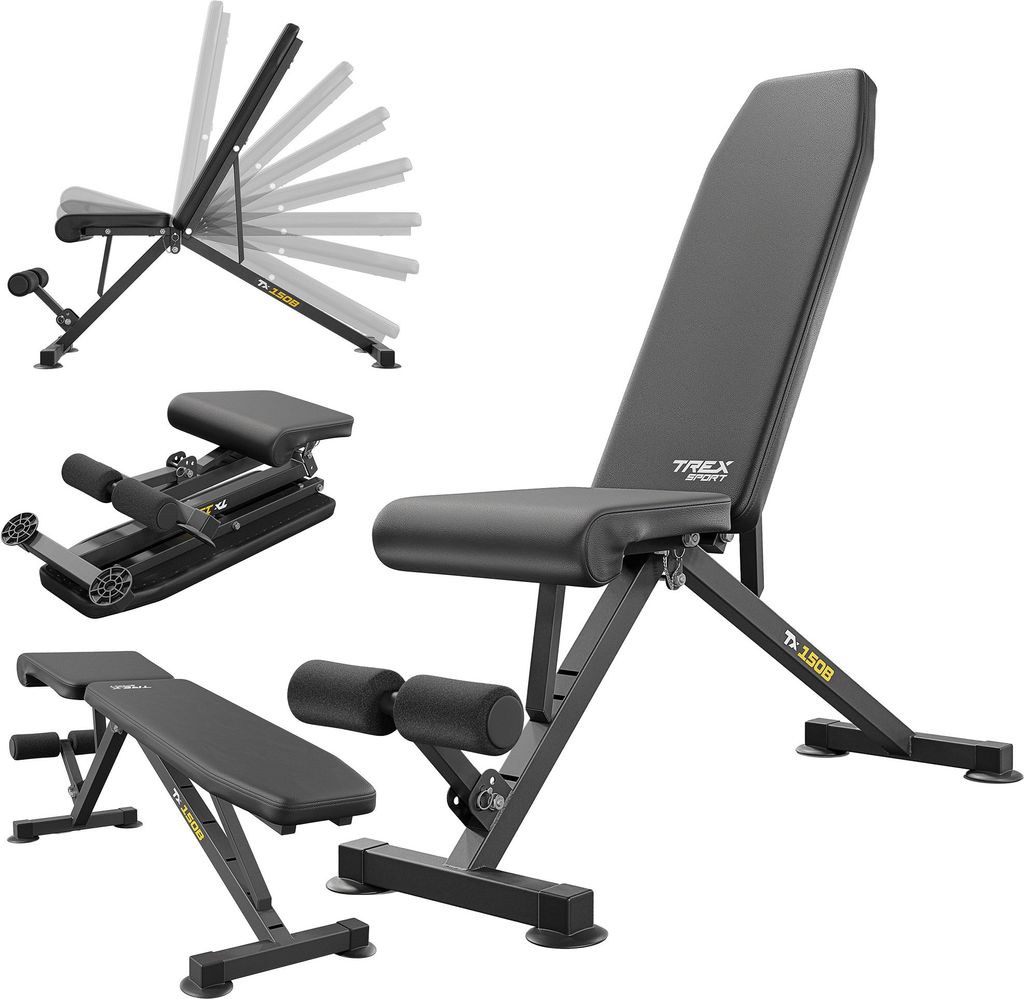 Trex Sport Hantelbank, klappbar, 8-fach verstellbare Produktbild 