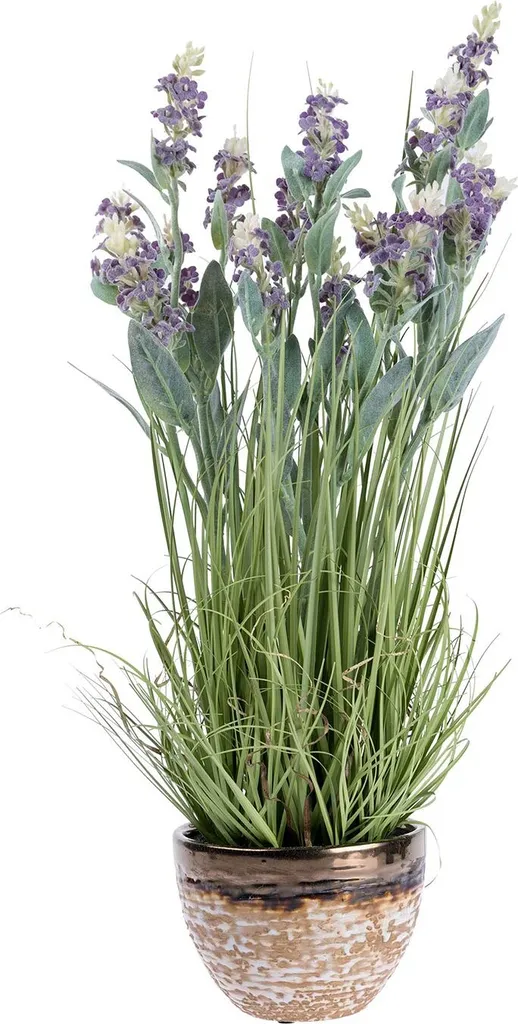 Plante Artificielle Lavande Lilas 66 cm : Déco Sans Entretien en Pot