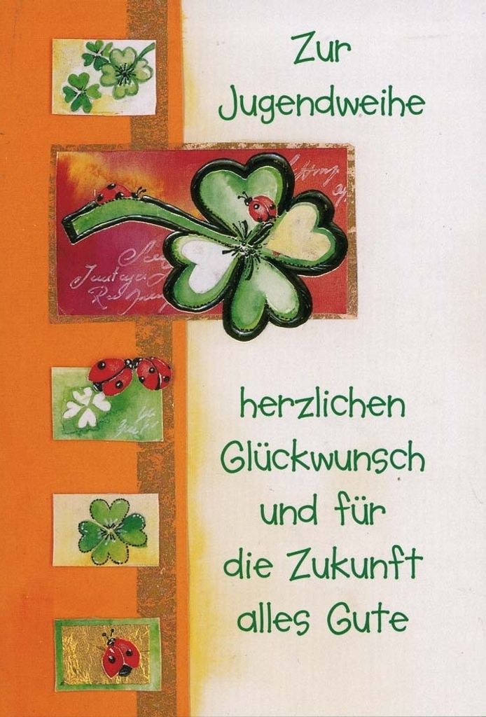 Jugendweihe - Glückwunschkarte im Format 11,5 x 17 cm mit Produktbild 