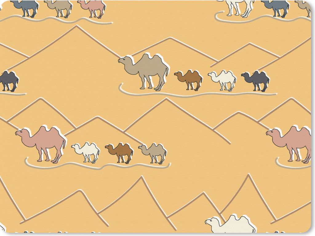 MuchoWow Mauspad Mousepad Kamel - Wüste - Muster - Kinder 23x19 cm - Mousepads - Maus Mat - Pad - Mausunterlage - Schreibtischunterlage - Mauspad