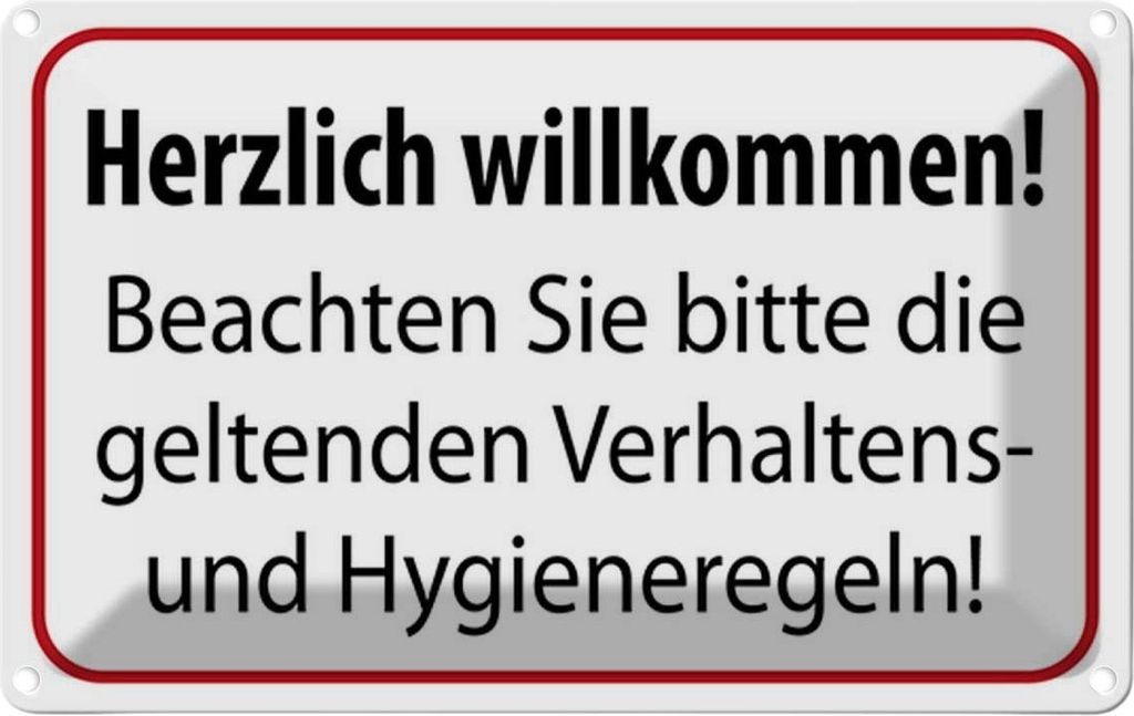 vianmo Blechschild 20x30 cm Verhaltens- und Hygienenregeln Warnschild Hinweisschild Sicherheit Vorsicht