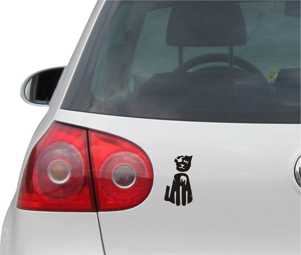 Aufkleber / Autoaufkleber - JDM - Die cut - Zombie Cat Decal Fenster Laptop - Folie Sticker - schwarz - 83mmx149mm