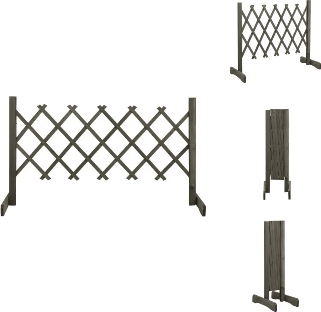 Panneau de clôture en bois de sapin gris 120x60cm pour jardin durable