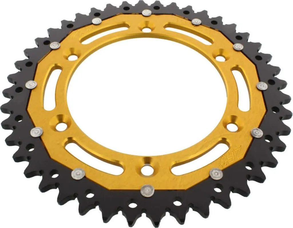 Couronne arrière bimétal 44 dents pas 520 pour moto Suzuki coloris or