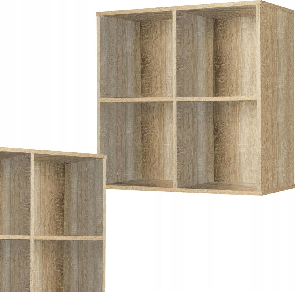 Family Meble Wohnzimmerschrank Cubo Bücherregal 4 Regalböden Wohnwand Modulare Konstruktion Holz-Regaleinheit 70,6x71,2x35 cm Eiche Sonoma