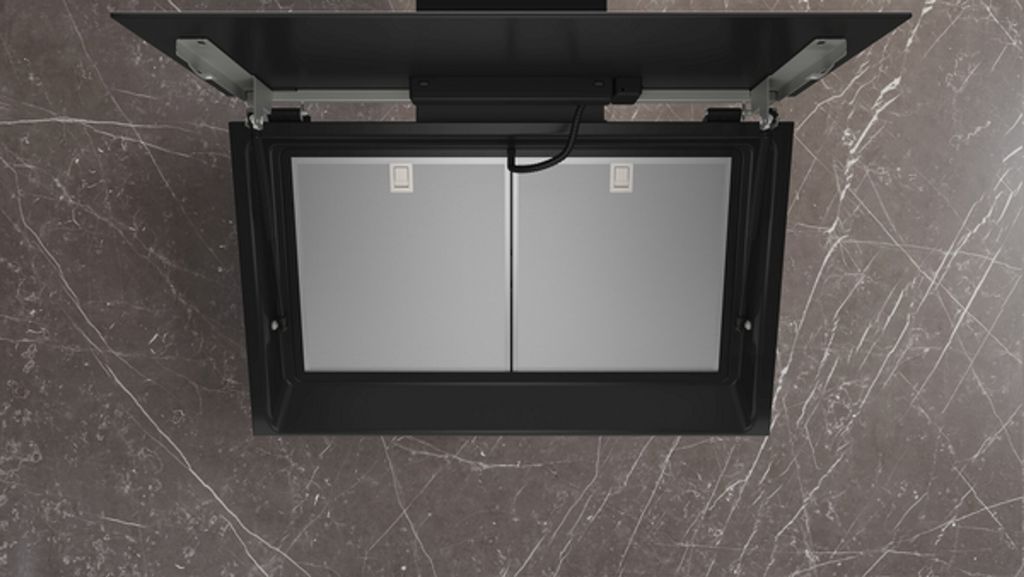 Siemens Wandesse 80 cm Klarglas schwarz bedruckt LC81KAN60 Produktbild 5