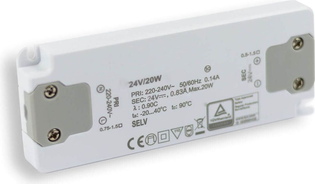 ISOLED LED Trafo 24V/DC, 0-20W, ultraslim