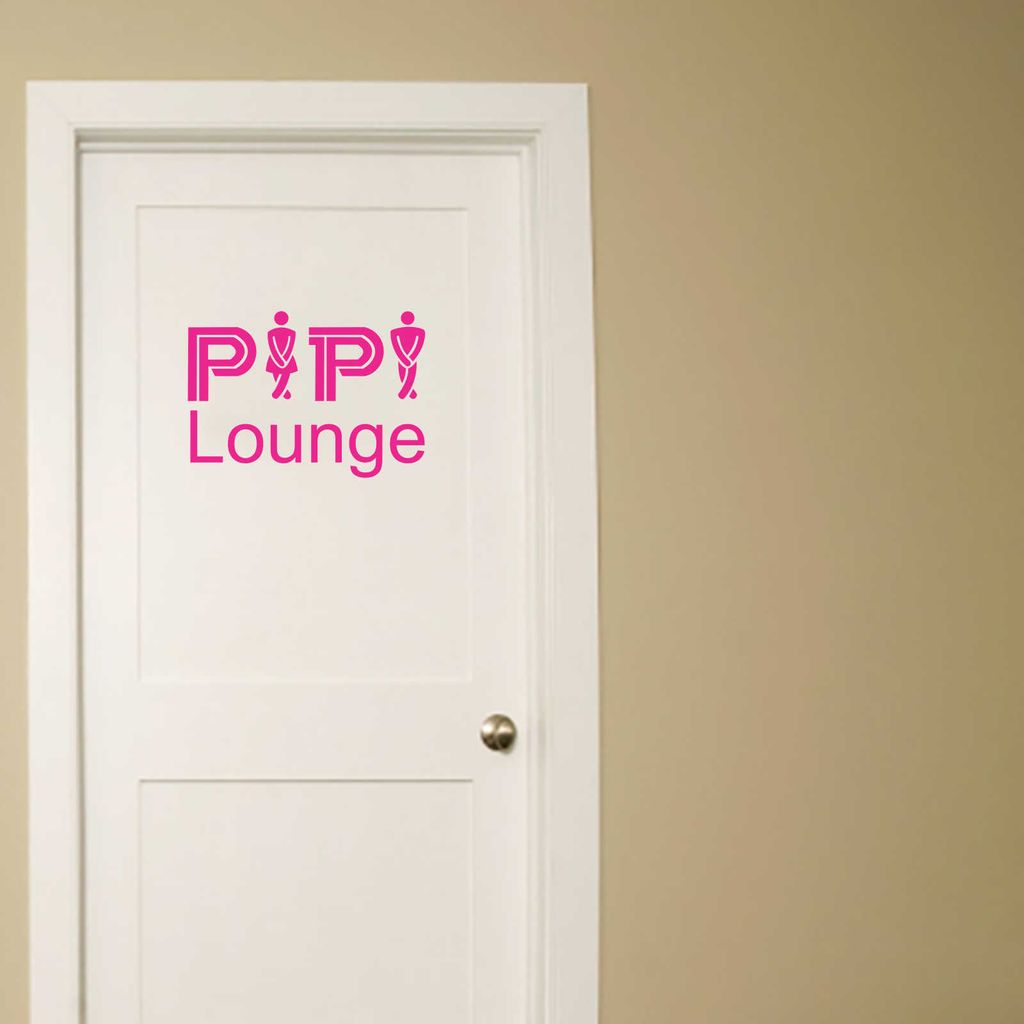Wandtattoo - Wandaufkleber - Tür- Wandtattoo "Pipi Lounge" - 60cm x 43cm pink - Dekoration Küche Wohnzimmer Wand