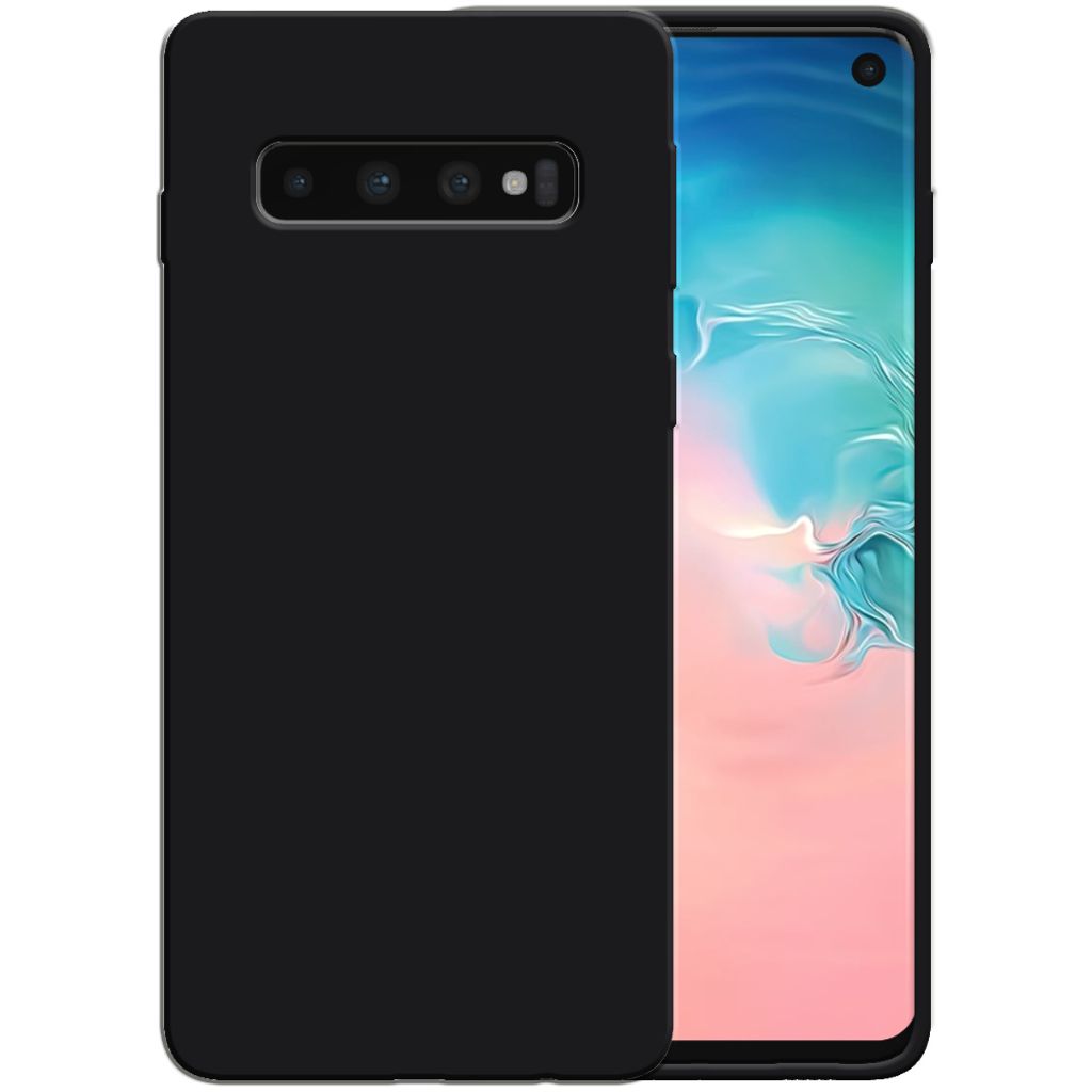 Smartphonica Silikonhülle für Samsung Galaxy S10 Hülle mit weicher Innenseite - Schwarz