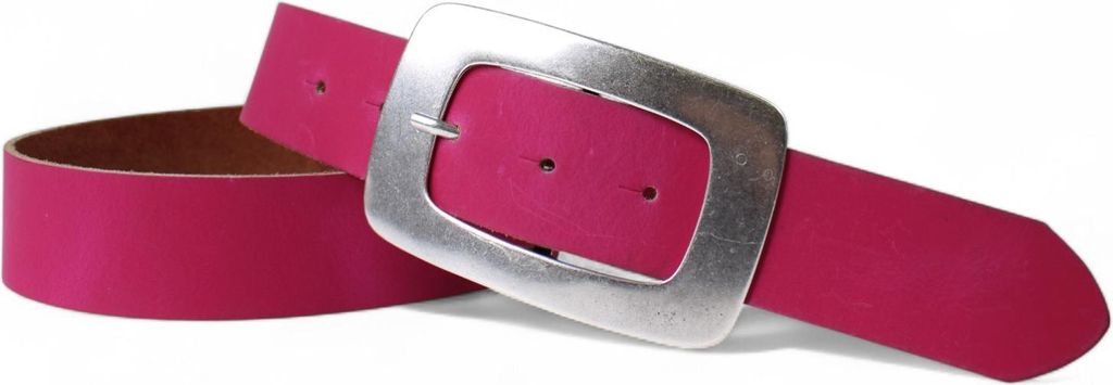 FRONHOFER Damen Ledergürtel 4 cm mit großer Gürtelschnalle in altsilber, echt Leder