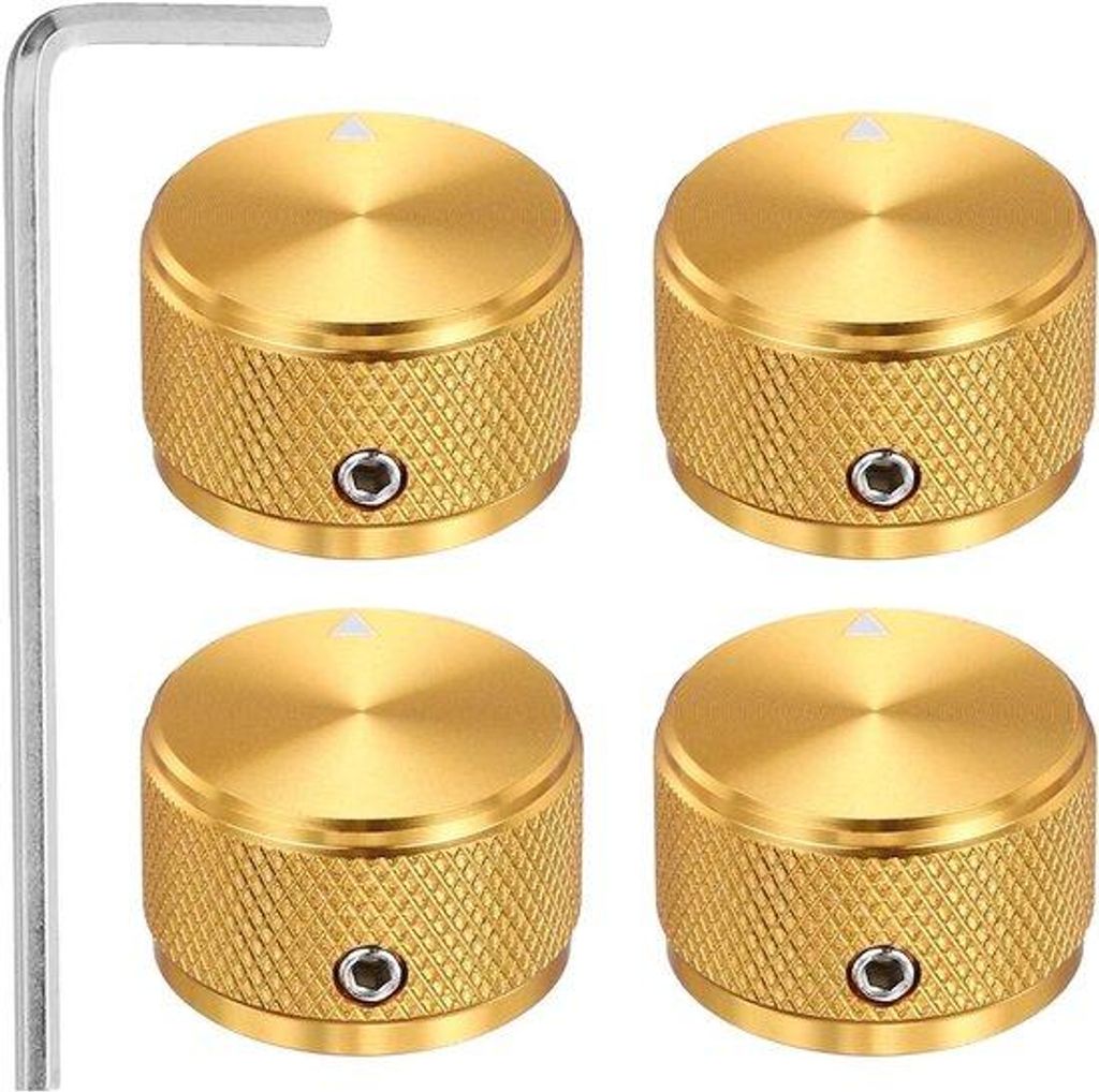 Aluminium Potentiometerknöpfe für Gitarre und Bass - 1/4 Zoll (6 mm) - universelle Lautstärkeglocke - Diamant-Design - 5/8 Zoll - Gold