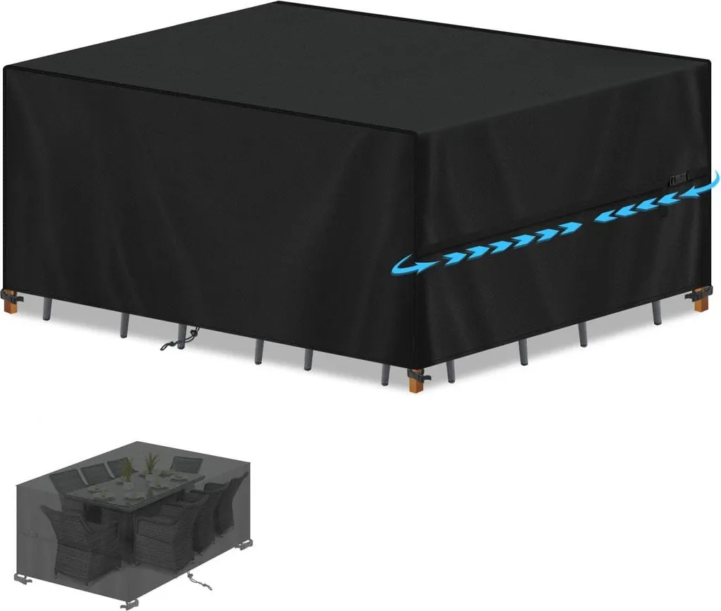 Housse de protection jardin imperméable 180x130x90 cm anti-UV et vent