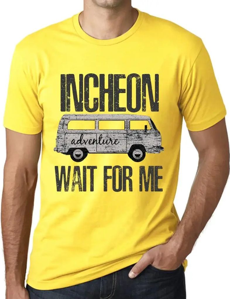 Herren Grafik T-Shirt Abenteuer warten auf mich in Incheon – Adventure Wait For Me In Incheon – Öko-Verantwortlich Vintage Jahrgang Kurzarm Lu...