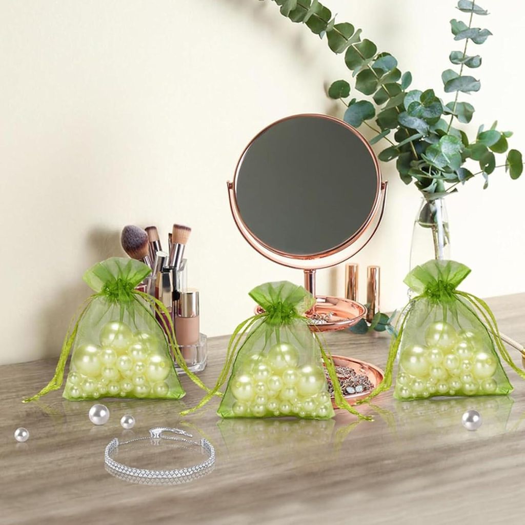 Set von 100 Organza-Beuteln Schmuckbeuteln 7 x 9 cm Lavendel-Farbige Geschenkbeutel Transparente Beutel für Schmuck Weihnachten Geburtstag