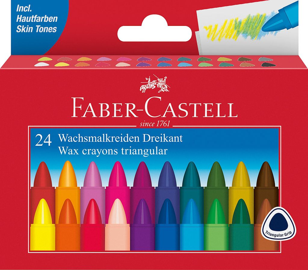 FABER-CASTELL Wachsmalstifte dreikant 24-er Kartonetui Image du produit 