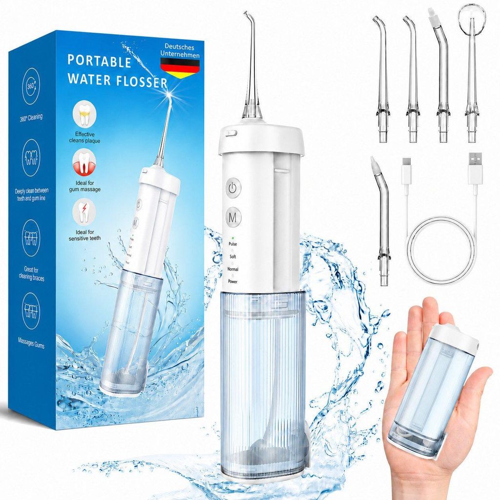 Munddusche Kabellos Zahndusche elektrisch Tragbar 4 Modi & Produktbild 