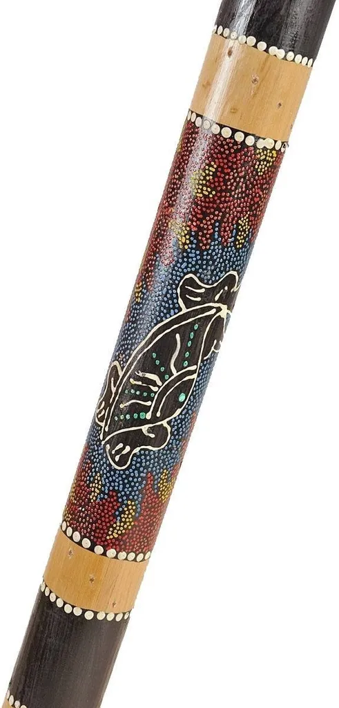 Rainstick en bambou 80 cm décor Aborigène : bâton de pluie artisanal