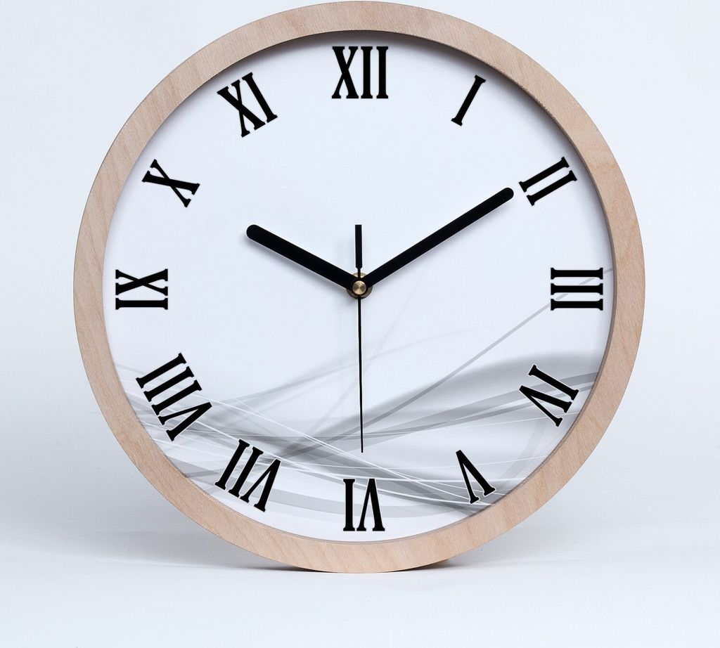 Holzuhr 30fi cm wanduhr - schwarze Spitzen - abstrakcjaale