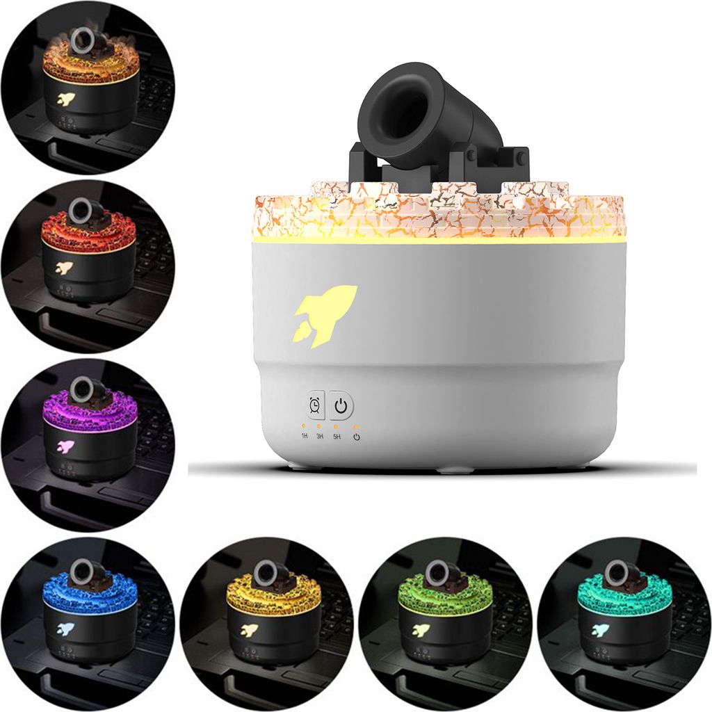 Luftbefeuchter, Aromatherapie Diffusor , Zeitgesteuerter leiser Diffusor,Raumbefeuchter Humidifier Vernebler mit bunten LED Nachtlicht,Weiß