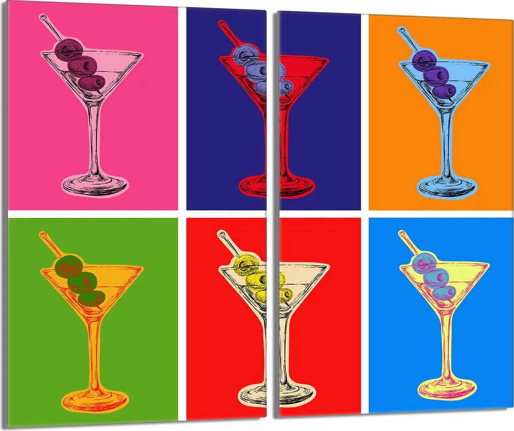 Piastre copriforno 2 pezzi 30x52 Vetro copriforno in ceramica, bicchieri colorati