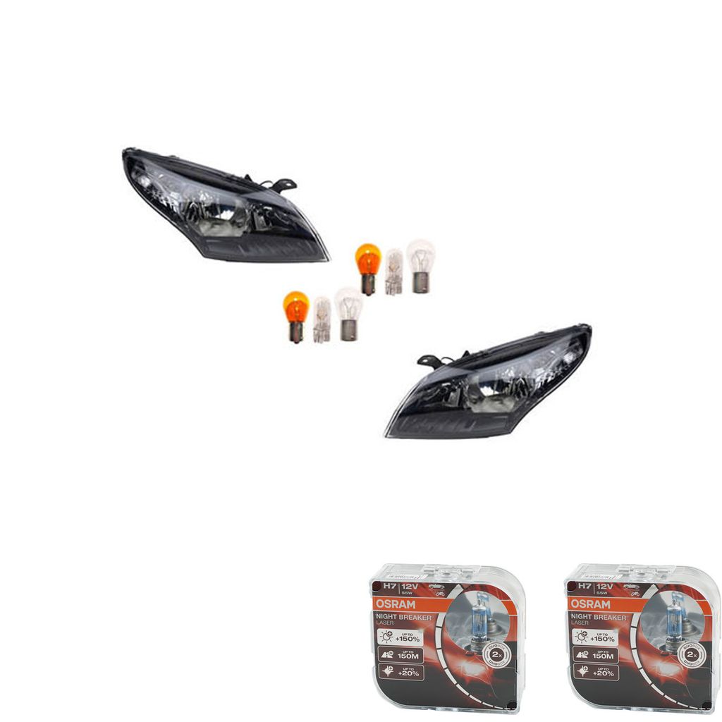 Johns, Scheinwerfer + Osram Night Breaker Laser passend für Renault Megane III Set Li Re 260602545R 260602446R 260102973R 260103187R