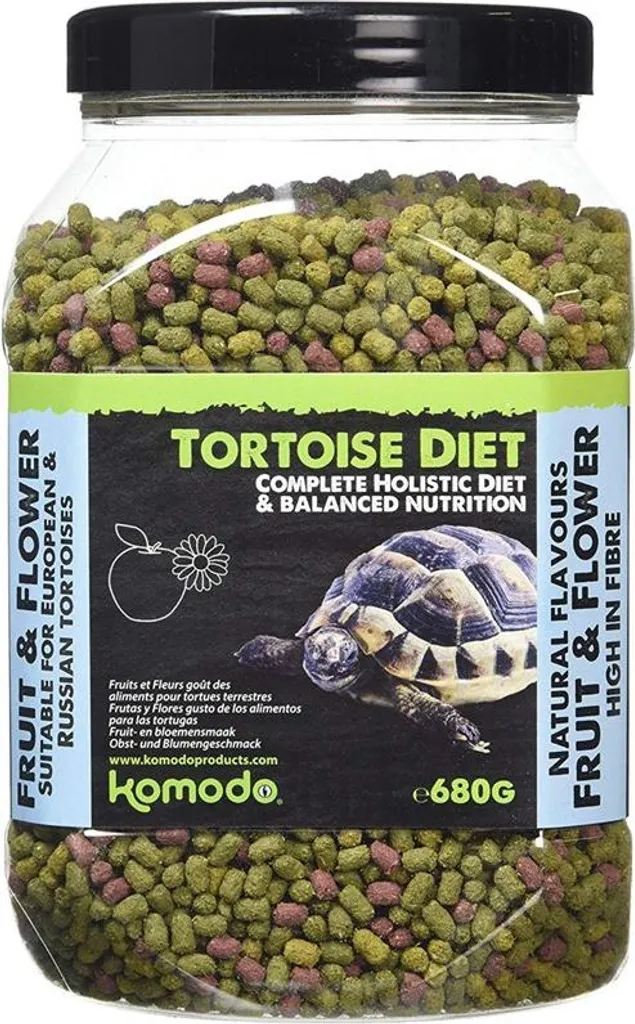Alimentation tortue Komodo 680g saveur fleurs et fruits sans additifs