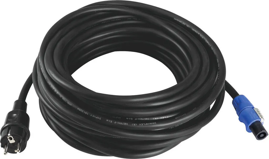 Câble PowerCon 3x2,5mm² Haute Qualité H07RN-F 3m de Longueur Noir