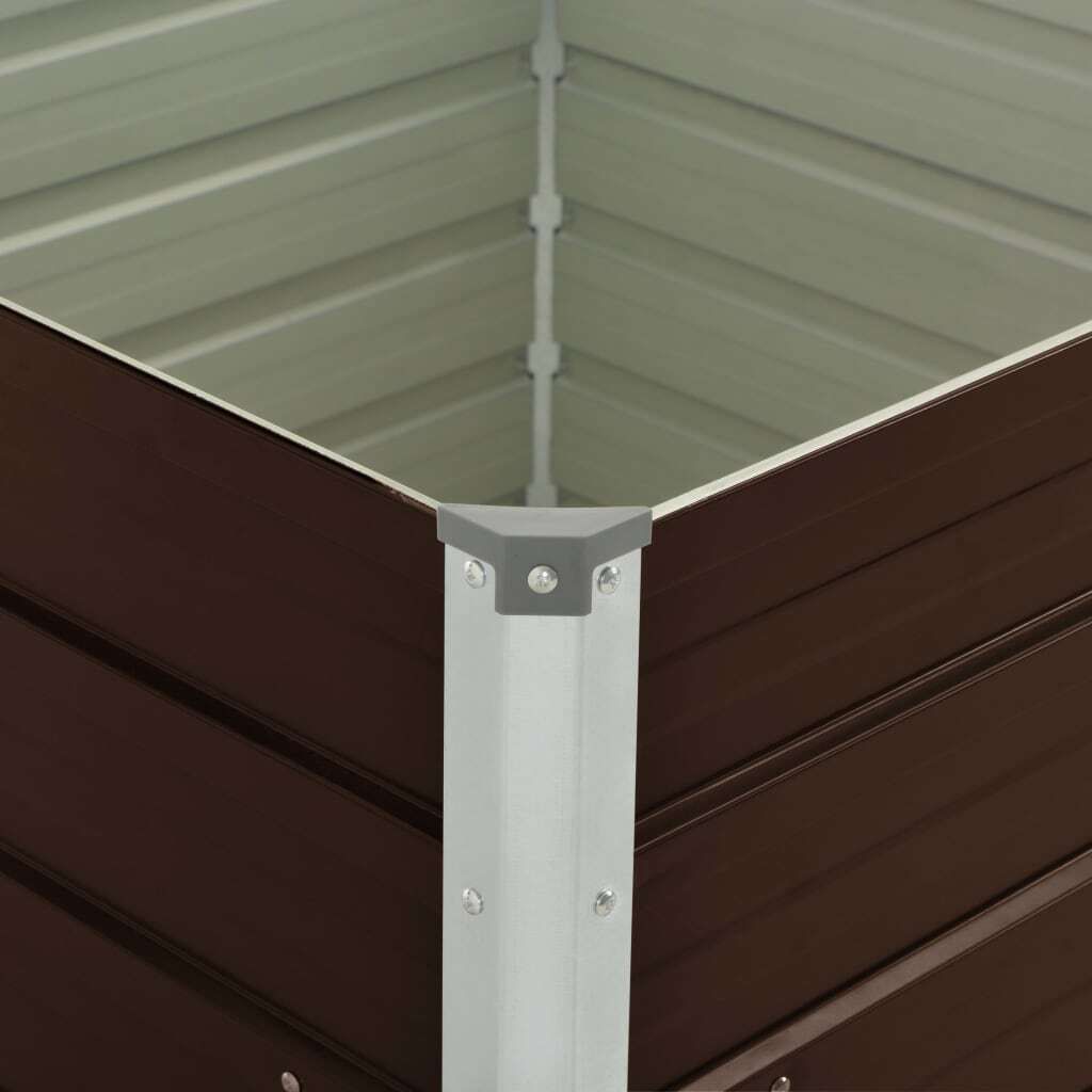 vidaXL Podwyższone łóżko brązowe 100 x 100 x 77 cm Stal Zdjęcie produktu 