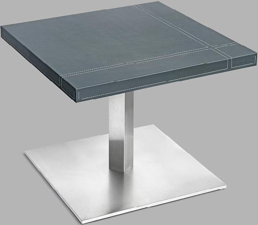 Couch Tisch Kaffee Beistell Designer Tische Wohnzimmer Sofa Leder 60x60 Metall