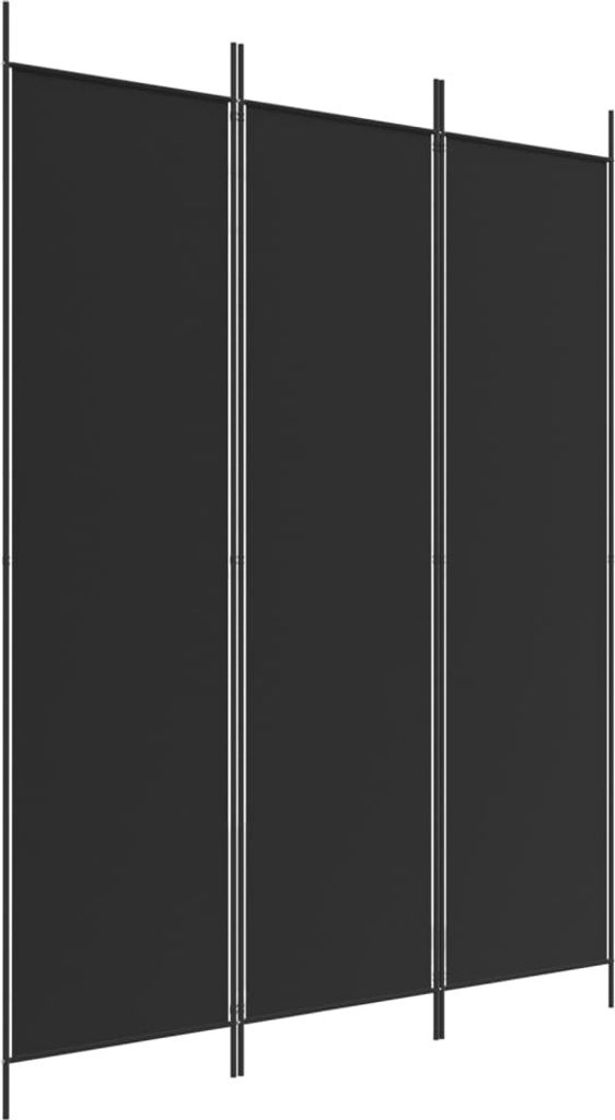 vidaXL Paravent 3 pièces noir 150x200 cm Tissu Image du produit 