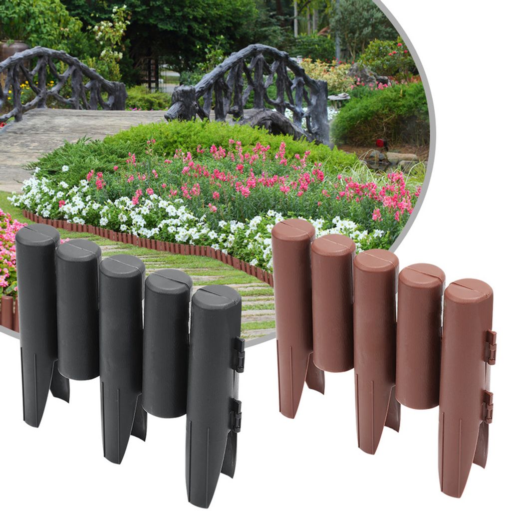 Jopassy 2,8m Palisade Beeteinfassung Beetumrandung Gartenpalisade Rasenkante : Braun