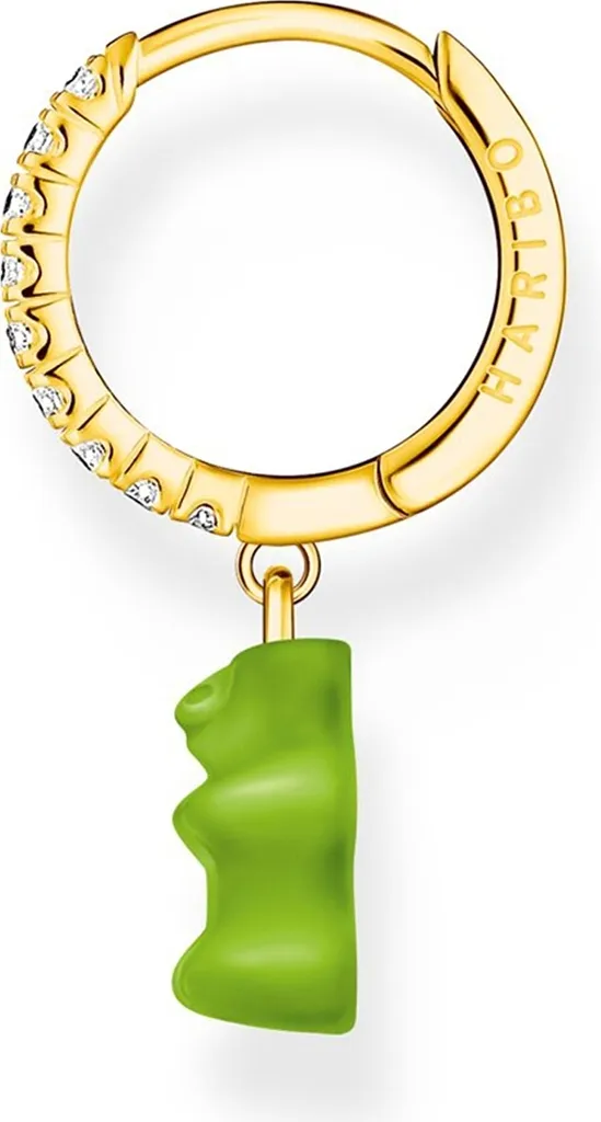 Créole Unique Ours Doré pour Composition d'Oreilles en Argent 925 Femme