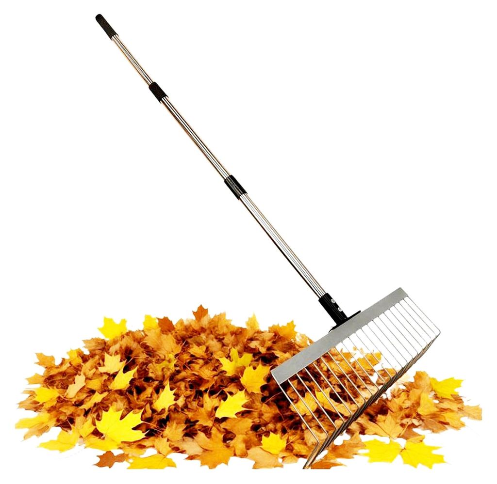 Verstellbarer Gartenrechen mit langem Stiel für Rasenpflege und Gartenarbeiten