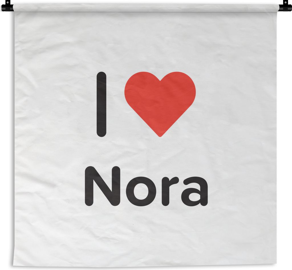 MuchoWow Wandteppich Wandbehang Ich liebe - Nora - Mädchen 150x150 cm Tapisserie Dekoration Wandtuch - Wohnaccessoires - Modernes
