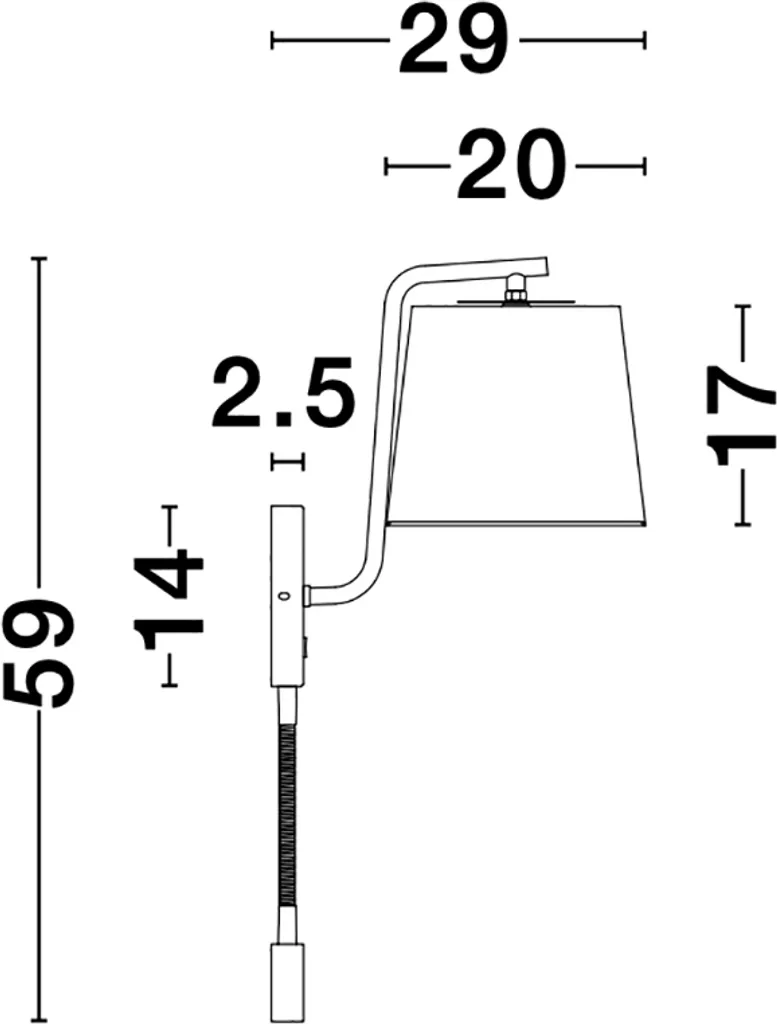 Nova Luce Sage Lampe de Lit et Applique avec Liseuse LED Orientable