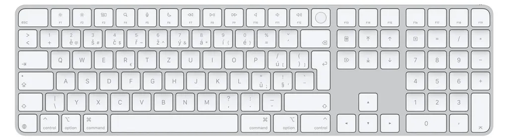 Apple Magic Keyboard avec Pavé Numérique Touch ID Blanc - Layout CZ - 6
