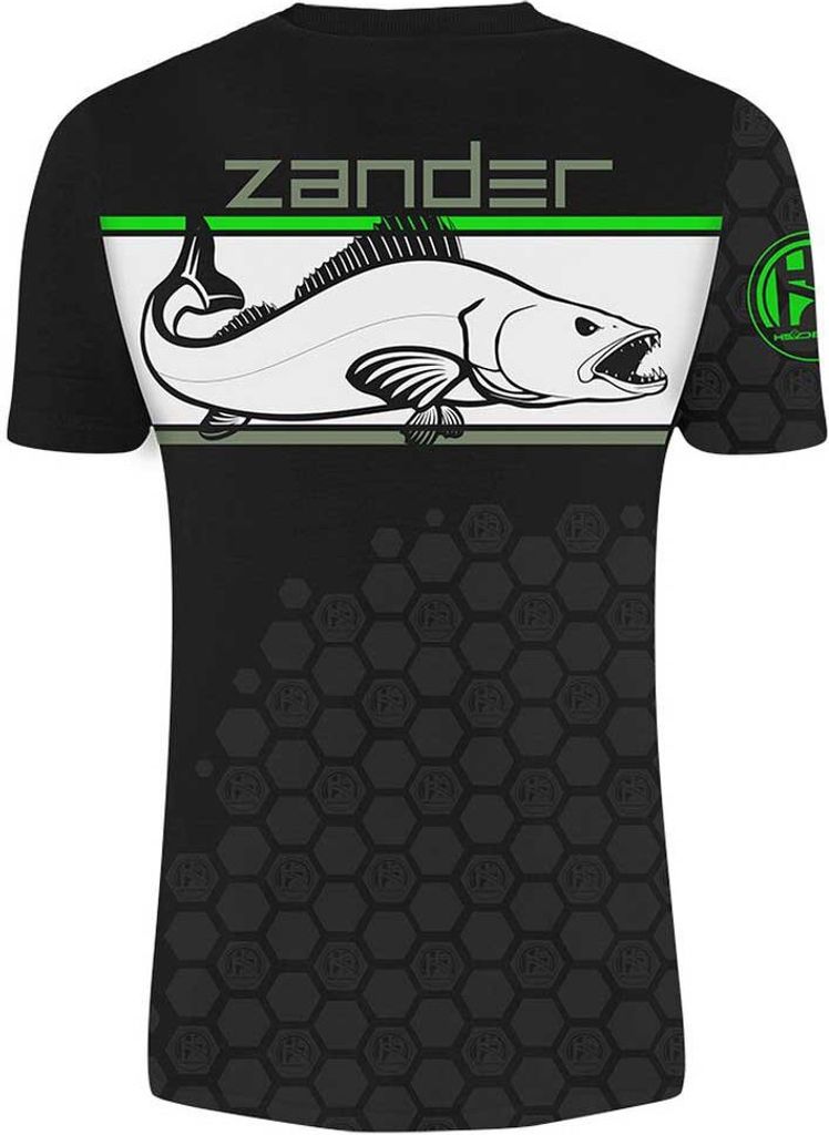 HOTSPOT DESIGN T-shirt Linear Zander, M, schwarz-grün, 010003702