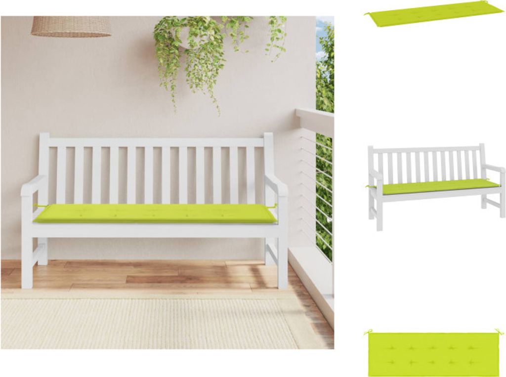 vidaXL Gartenbank-Auflage Hellgrün 150x50x3 cm Oxford-Gewebe - Sitzpolster